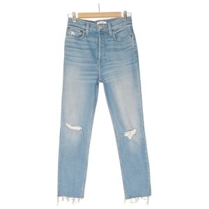 Re/Done Light Blue High-Rise Distressed Jeans Size 26. Very Good Condition.